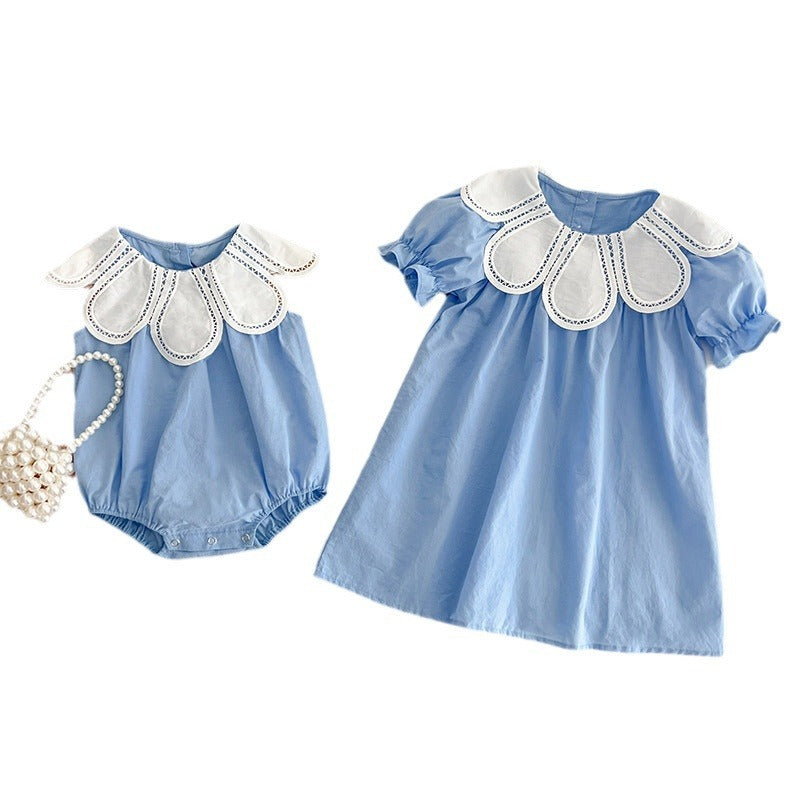 Ensemble robe ou combinaison bébé et enfant – Sans manches, coton doux