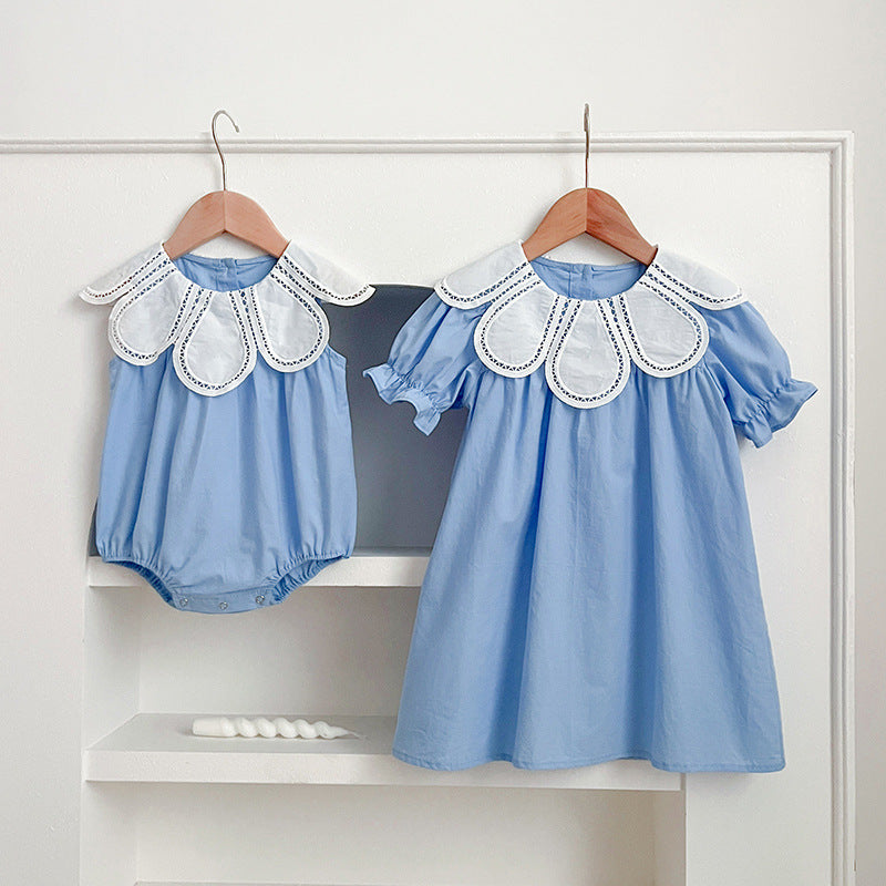 Ensemble robe ou combinaison bébé et enfant – Sans manches, coton doux