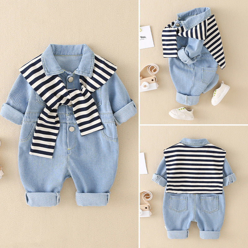 Combinaison longue bébé unisexe en coton
