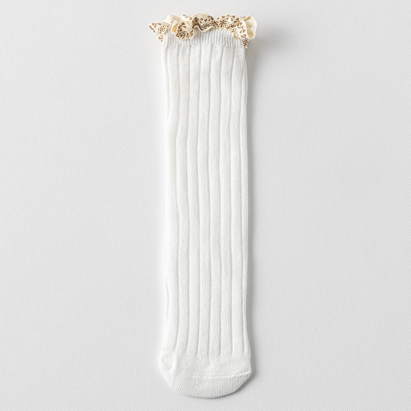 Chaussettes Montantes Bébé Fille – Dentelle Frou-Frou