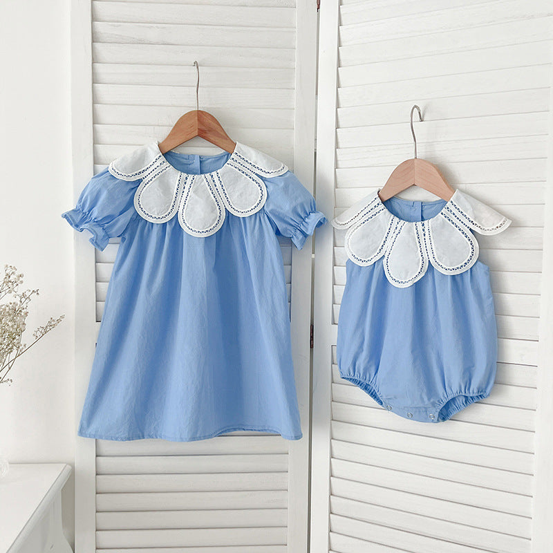 Ensemble robe ou combinaison bébé et enfant – Sans manches, coton doux