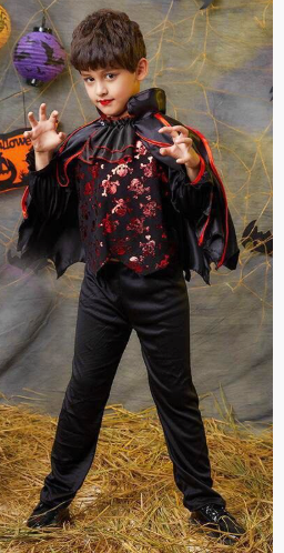 Costume Vampire Enfant – Robe de Sorcière Noire ou Magicien