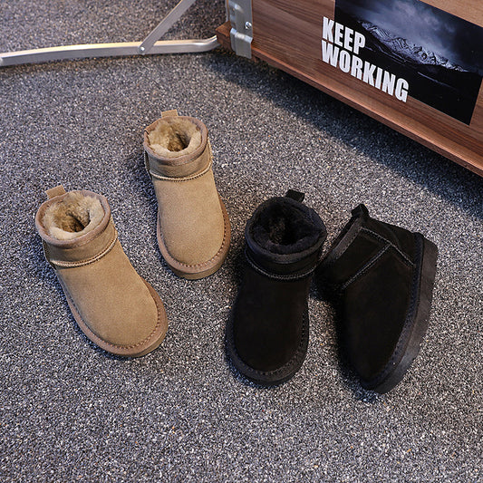 Bottes d’Hiver Enfant 2025 – Chaudes en Peau de Mouton avec Fourrure