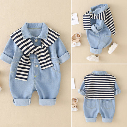 Combinaison longue bébé unisexe en coton