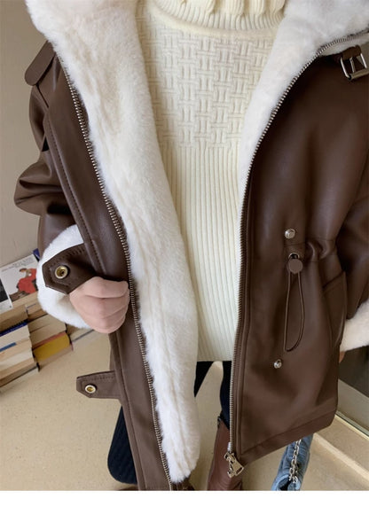 Manteau d’hiver doublure polaire pour fille — coupe mi-longue