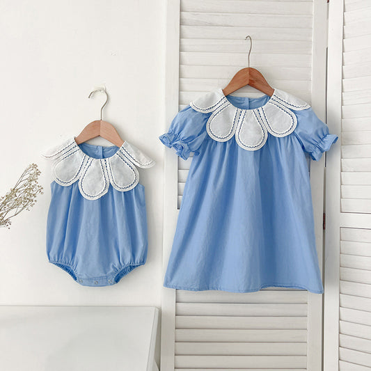 Ensemble robe ou combinaison bébé et enfant – Sans manches, coton doux