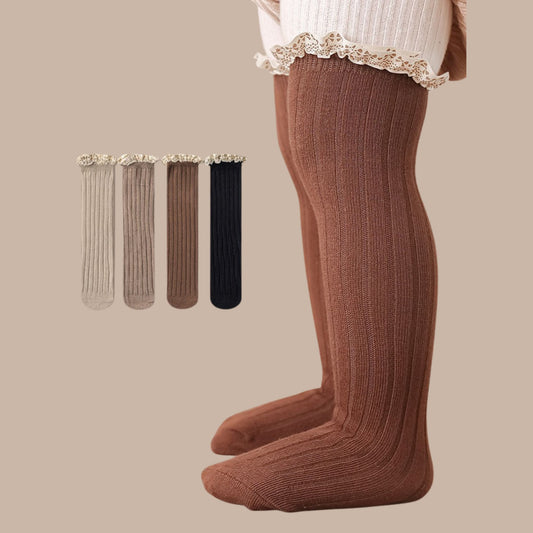 Chaussettes Montantes Bébé Fille – Dentelle Frou-Frou