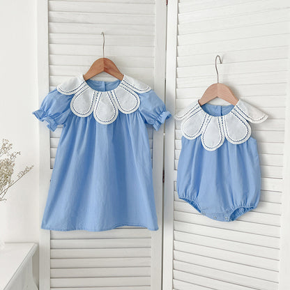 Ensemble robe ou combinaison bébé et enfant – Sans manches, coton doux