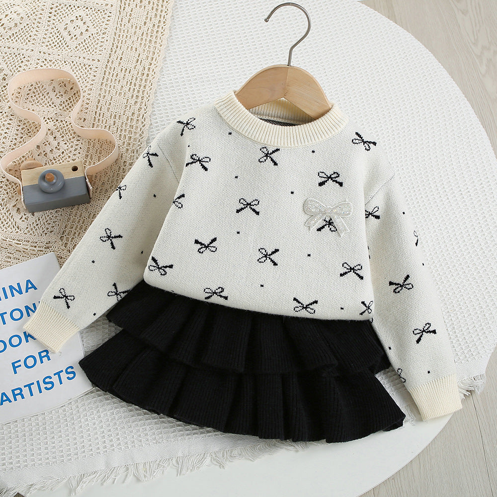 Ensemble Pull Tricoté Jupe fille