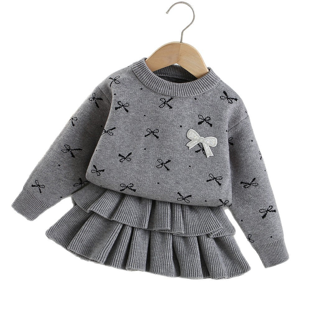 Ensemble Pull Tricoté Jupe fille