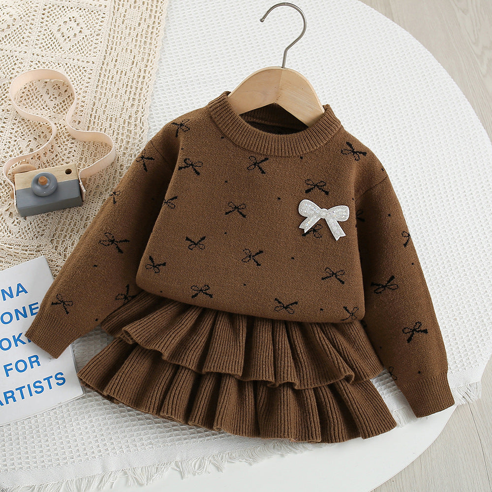 Ensemble Pull Tricoté Jupe fille