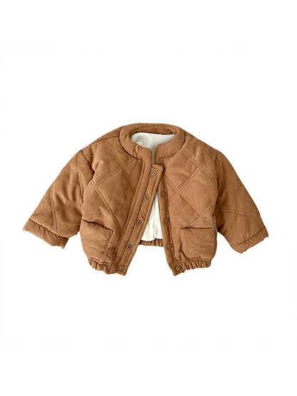 Manteau Bébé Hiver 2025 – Court Matelassé en Coton