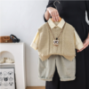 Ensemble Enfant Chic 3 Pièces | Chemise, Gilet Tricot et Pantalon