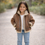 Veste Enfant Doublée Polaire en Daim