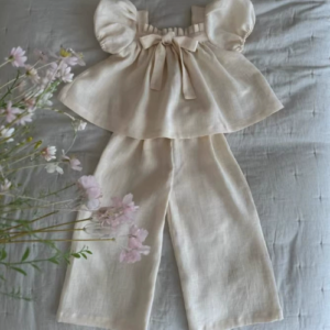 Ensemble fille en lin 2 Ensemble fille en lin