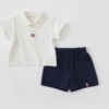 Ensemble Polo Blanc & Short Marine Bébé Garçon