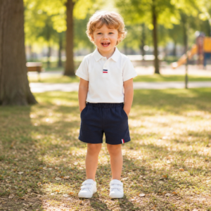 Ensemble Polo Blanc & Short Marine Bébé Garçon Ensemble Polo Blanc & Short Marine Bébé Garçon