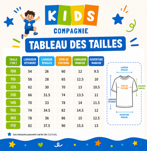 test Taille kids et compagnie vetement enfant