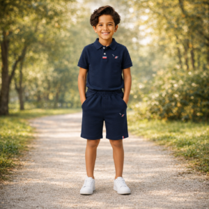Ensemble Polo et Short Enfant Bleu Marine