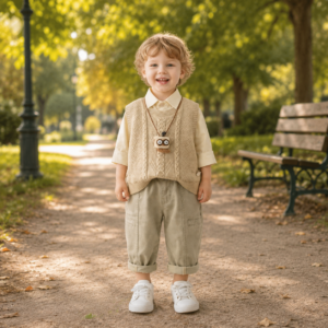 Ensemble Garçon Beige Élégant Ensemble Garçon Beige Élégant