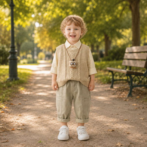 Ensemble Garçon Beige Élégant