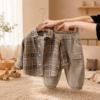 Ensemble garçon beige chemise pantalon cargo